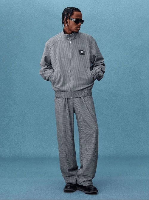 Pied-de-Poule Tracksuit Jacket