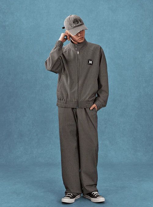 Pied-de-Poule Tracksuit Jacket